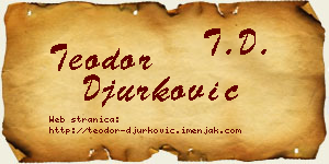 Teodor Đurković vizit kartica